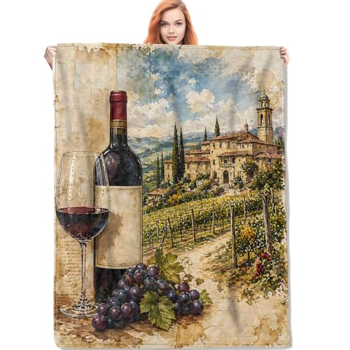 VANZEV Wine Vineyard Blanket, 50'x60', Cozy...
