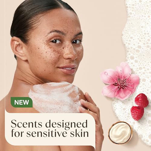 Image of Aveeno Daily Moisturizing Body Wash with A Shea Butter Berry Scent & Soothing Prebiotic Oat, Provides Long-Lasting Hydration for Sensitive Skin, Hypoallergenic, Paraben-Free, 18 fl. oz