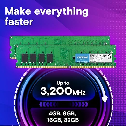 Image of Crucial RAM 32GB DDR4 3200 MHz CL22 Desktop Memory CT32G4DFD832A