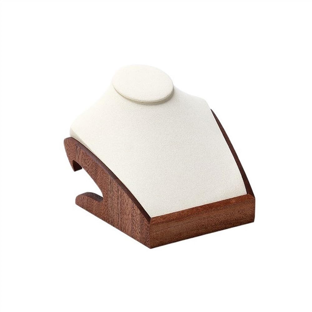 Zeng25liangOu-12 jewellery stand Wooden Necklace Display Stand Pendant Jewelry Stand Counter Jewelry Display Props Wooden Base for Display and Storage(Beige)