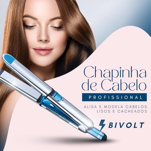 Chapinha Prancha Alisadora 220 Graus 2 Em 1 Liso e Cacheado Tecnologia Titanium Para Escovas Progres