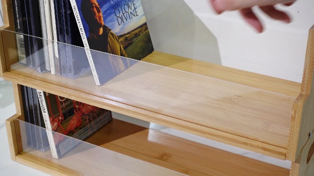 Amazon.com: CroBlissful 2 Set Bamboo CD Storage Rack with Acrylic