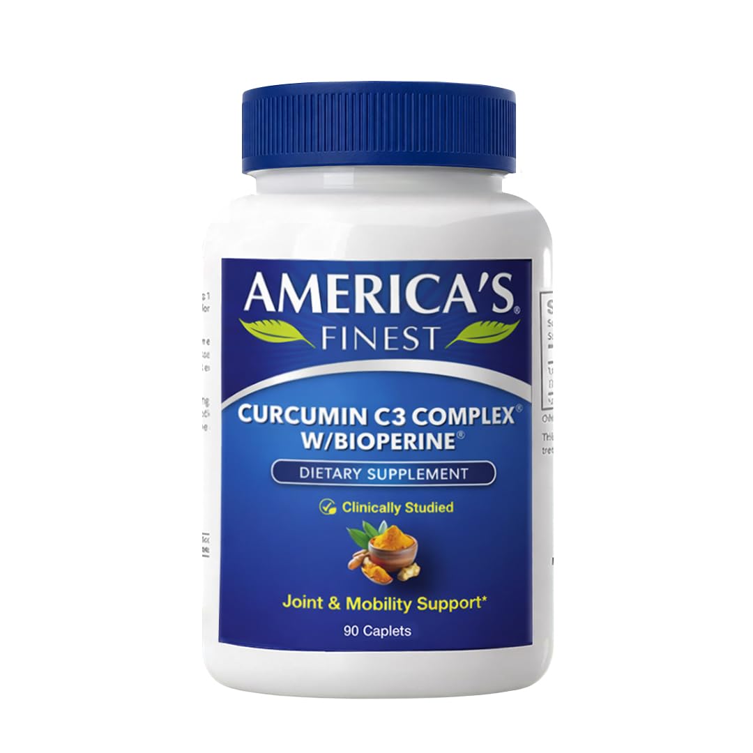 AFI Curcumin C3 Complex® 500mg with BioPerine® | Turmeric 95% Curcuminoids & Black Pepper Extract | Supports Joint Health & Antioxidant Activity | Enhanced Absorption | Non-GMO | 60 Veg Capsules