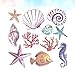 ZOZOSEP Seahorse Stelle Shell Art Murale Adesivi Murali Adesivo Murale Adesivo Murale Mare Mondo Coller Adesivi decorativi