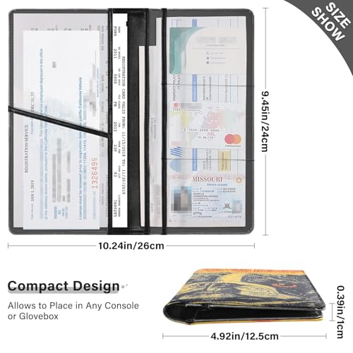 Dazzling Pug Print Leather Car Registration and Insurance Holder Purse for License Documents Cards3