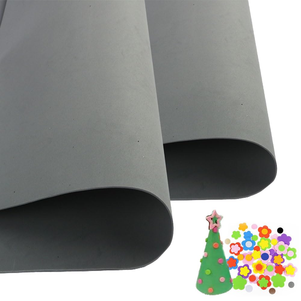 SKYPRO 2 Pcs Gray Eva Foam Sheets Cosplay EVA Foam 1mm Thick 50x50cm EVA Foam Papers for Arts Crafts DIY Project