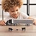 ERTL 1/64 Black Semi Truck with Cattle Trailer and Cattle 45967