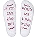 Premium Cotton "Pour Me Some Wine" Non Slip Wine Socks - Perfect Gift for Holiday, Birthday, Housewarming & Wine Lover