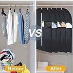 5 Pack Garment Bags for Hanging Clothes, 40 Inch Suit Bags with Zipper and Clear Window for Travel and Clothes Storage, Breathable Garment Covers for Suits Coats Uniforms Shirts