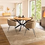✅ 𝐇𝐎𝐂𝐇𝐖𝐄𝐑𝐓𝐈𝐆: Hergestellt aus hochwertiger mitteldichter Holzfaserplatte (MDF) gewährleistet der Tisch eine optimale Kombination von Stil und Funktionalität.