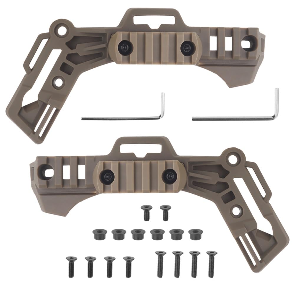 1Pair Tactical Helmet Rail Mount Accessory Replacement Side Rails Kit for Wendy Helmet with Screws (Tan)