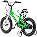 Royalbaby Freestyle 2 Handle Brakes Kids Bike Boys Girls 14 Inch Childrens Bicycle with Training Wheels for Toddlers Beginners Age 3-5 Years, Green