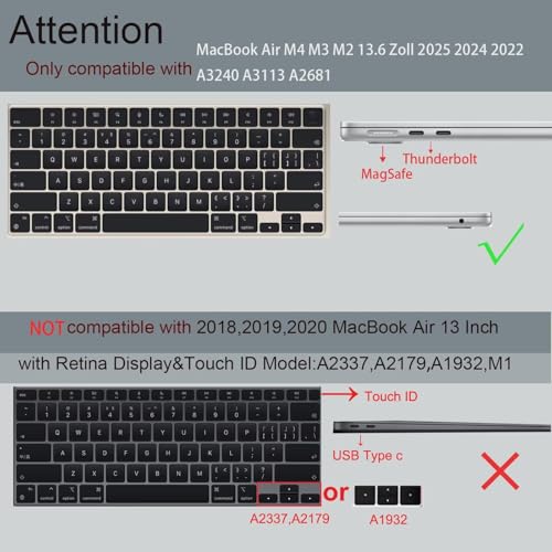Funda MacBook Air 13 M4 carcasa rígida A3240 protector pantalla teclado 2