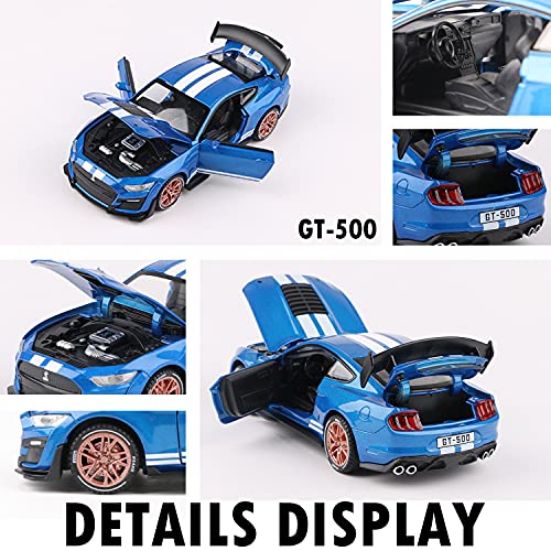 Speed And Ares Mustang 1:32 Scale Alloy Toy Car Diecast Model Decorative,Steering Suspension,Mini Vehicles Toys For Kids,Boyfriend Gift（Blue） #TOP5