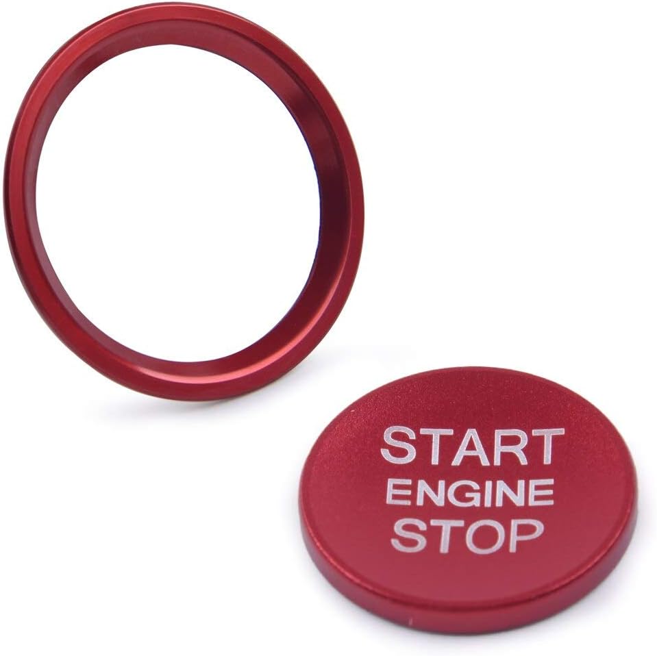 2Pcs Silver/Red Car Engine Start Stop Switch Push Button
