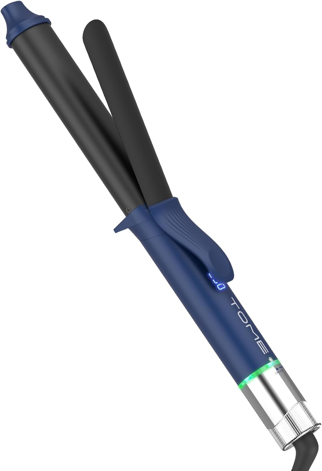 1.25 Inch Oval Curling Iron with Clamp, 6-Level Dial Temp Control 180–450℉, Tourmaline Ceramic, Fast PTC Heating, 100–240V Dual Voltage Long Barrel Curler