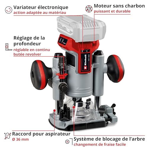Défonceuse Sans Fil Einhell TP-RO 18 Li BL-Solo – Moteur Sans Charbon, 18V - vue 6