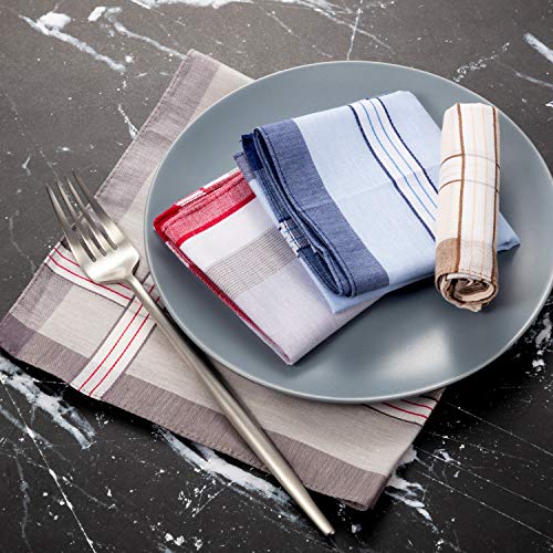 24 Pieces Cotton Men's Handkerchief Plaid Handkerchief For Men Soft Gift Set For Father Husband Boyfriend, One Size (Classic Style) #TOP4