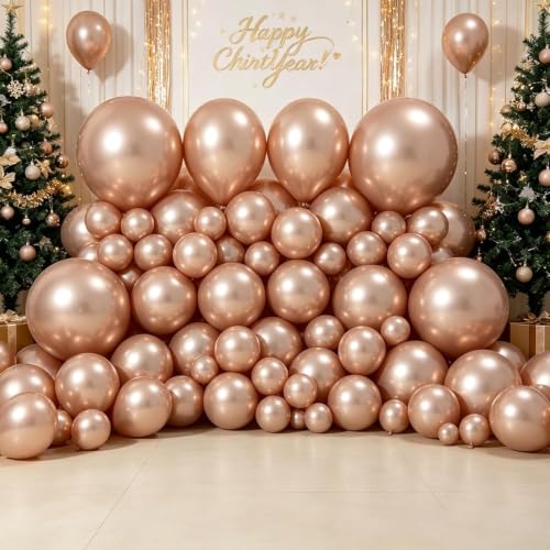 Image of Chrome Balloons, 30pcs Champagne Gold Chrome Metallic Balloons for Birthday Decorations, Anniversary, Engagement, Wedding Decorations, Baby Shower, Gold Chrome Festival Party Decorations