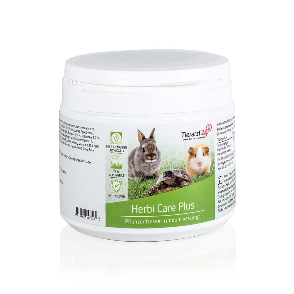 Tierarzt24 HERBI Care Plus ist EIN Alleinfuttermittel für pflanzenfressende Heimtiere & Reptilien - 200 g