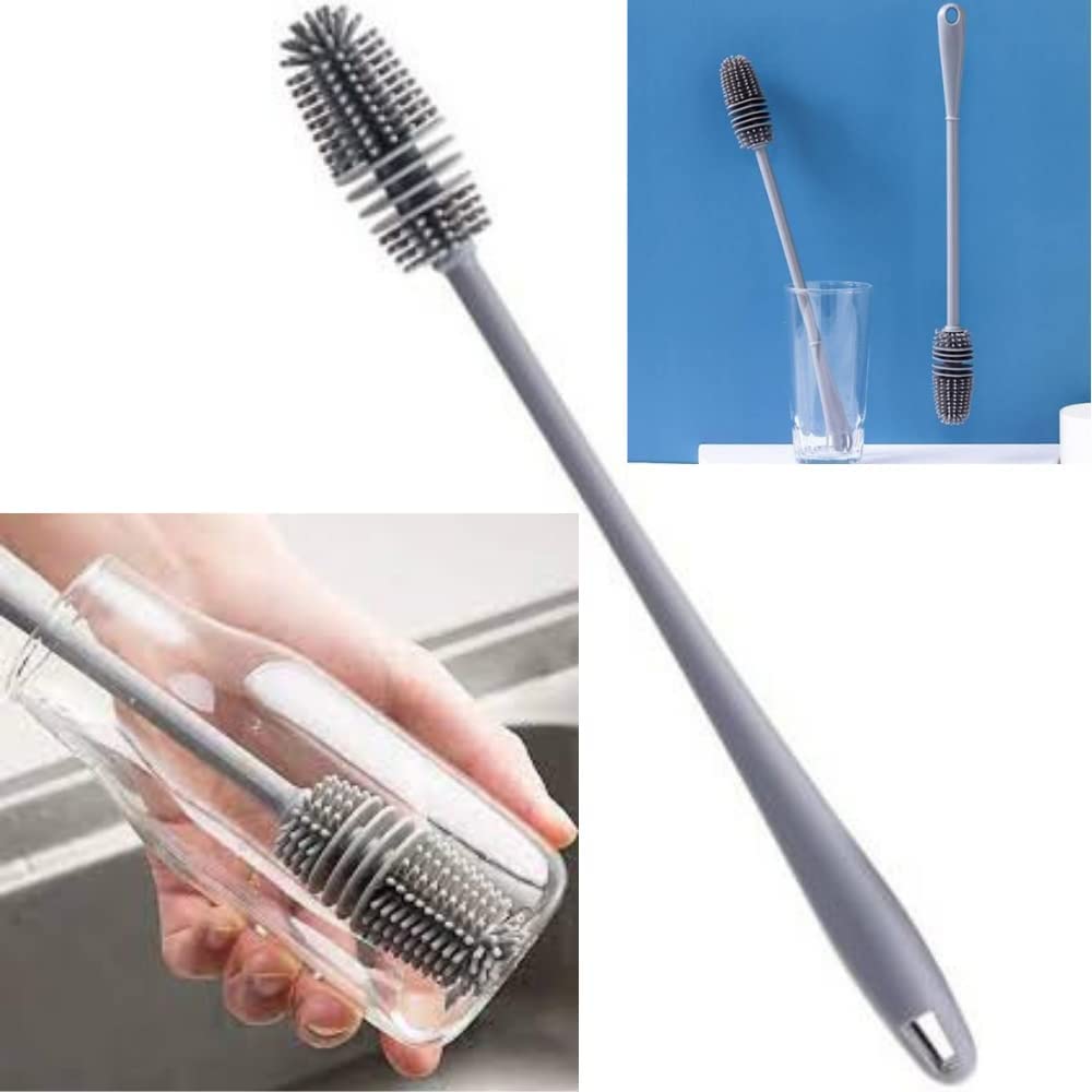 Glass & Water Bottle Brush Cleaner Set - Long Handle With Removable Head, Cleans Bottles, Straws, Cup Crevices - View #8