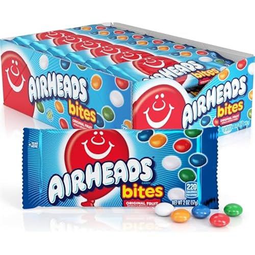 Airheads Candy Bites, Assorted Fruit Flavors, 2 Ounces (18-Pack)