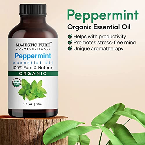 Majestic Pure Eucalyptus Usda Organic Essential Oil | 100% Organic And Premium Quality Oils | Aromatherapy, Skincare, Hair Care, & Household Use | 1 Fl. Oz #TOP3