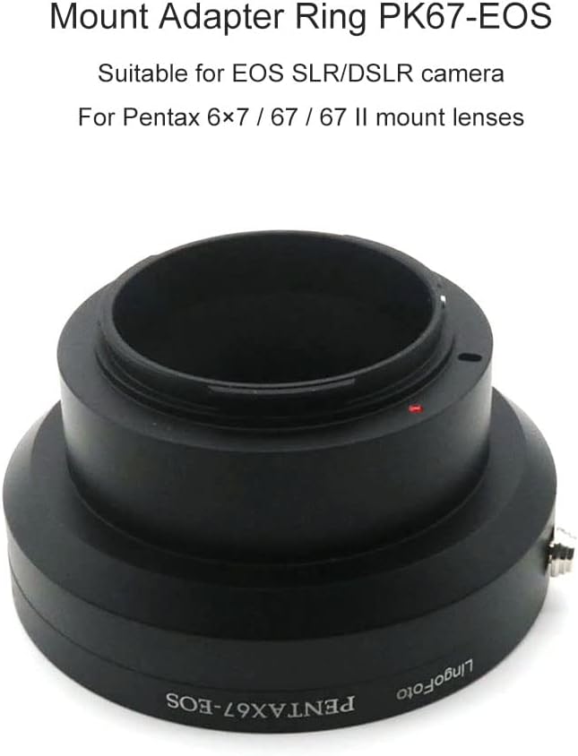 PK67-EOS Lens Adapter Ring for Pentax 67 67II 6x7 Lens for Canon EOS EF Mount Camera Metal Dual Purpose Adapter Ring Manual Focus