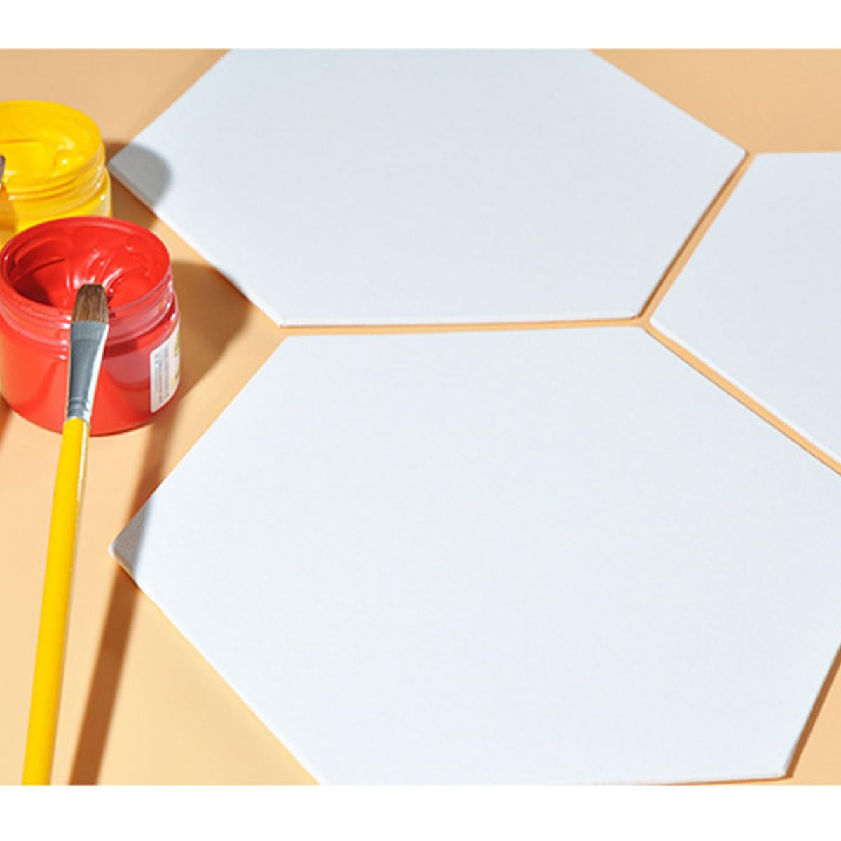 3 Tableros Hexagonales de Algodón Lienzos Artísticos Resistentes para Pintura al Óleo Pack de 3 Unidades para Dibujo Interior y Exterior