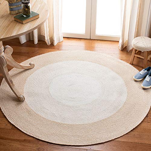 Safavieh Braided Collection BRD802B Hand-woven Area Rug, 3' Round, Beige