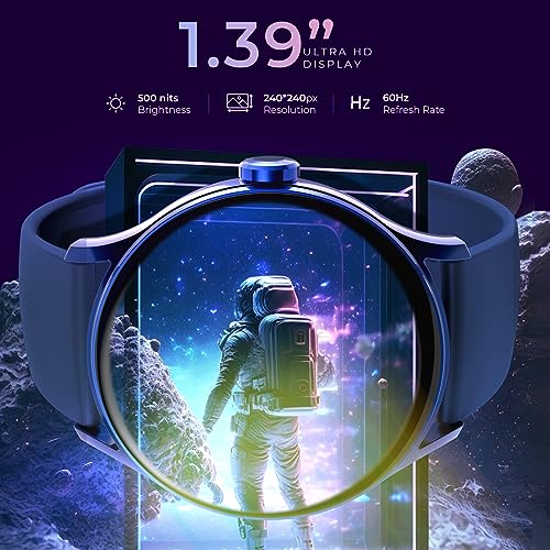 Image of beatXP Flare Pro 1.39 HD Display Bluetooth Calling Smart Watch, 100+ Sports Modes, Heart Rate Monitoring, SpO2, AI Voice Assistant, IP68 - Persian Blue