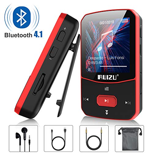 Clip Mp3 Player with Bluetooth 4.1, 8GB Lossless Sound Music Player with FM