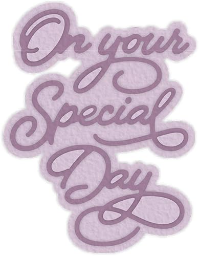 Briartw Troqueles de corte en tu día especial, palabras frases, sombra, sentimiento, para hacer tarjetas, letras del alfabeto, álbumes de recortes,