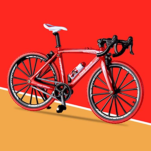 1:10 Scale Die-Cast Alloy Mini Bmx Mountain Bike Finger Bicycle Model Toy Desktop Decoration Crafts For Cycling Lovers Bike Racers Athletes Children Boys And Girls (Red) #TOP1