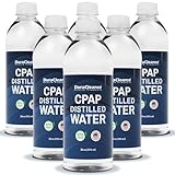 Dura Cleanse Distilled Water for CPAP Machines 6 Pack (20 oz Each) Travel Size Bottles for Resmed, Respironics Machines, Personal Humidifier - Made in USA, BPA-Free, Clean, Multi-Use, Travel-Friendly