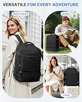 Handgepäck Rucksack 40x30x20 für Ryanair Klein Reiserucksack Wasserdichter Unter Dem Sitz Rucksack Flugzeuge Reisetasche Weekendertasche Wanderrucksack Lässiger Tagesrucksack,B1-Schwarz – Ansicht 9