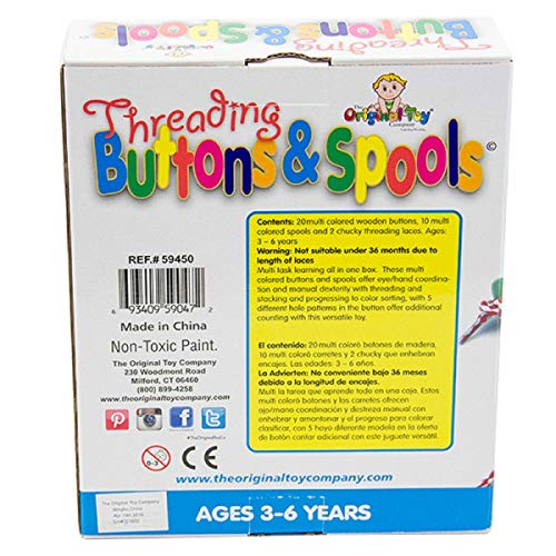 Image of Kids Stuff The Original Toy Company Solid Hardwood Threading Buttons & Spools