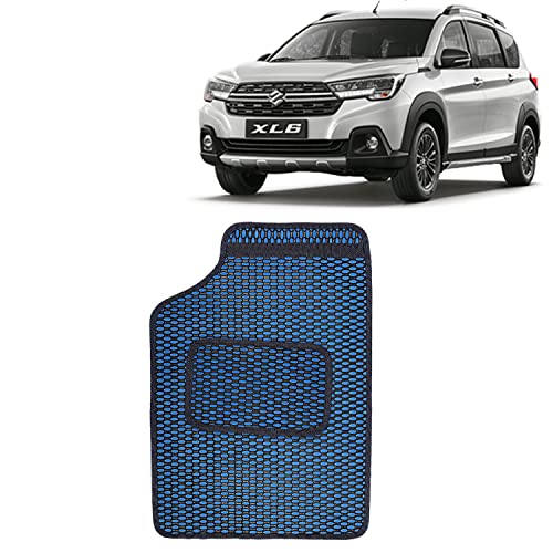 Image of Kingsway Dotted Design Car Floor Foot Mats Universal Fit for Maruti Suzuki XL6, Model Year : 2019-2022, Water and Dustproof, Color Blue, Set of 5 Pieces