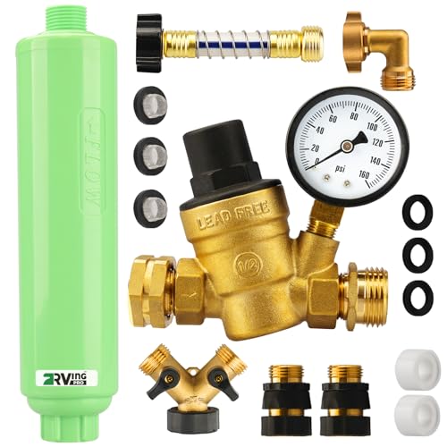 RV Water Pressure Regulator and Filter Kit