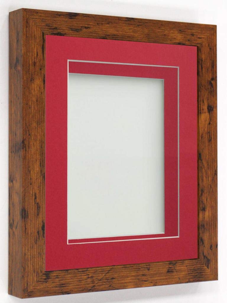 Rickman Box Frame Rustic with Red Mount, 10x8 for 8x6 inch