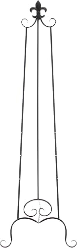 Miniatura 11 de Deco 79 Caballete de metal extra grande con soporte de cadena, 21 x 1 x 65 pulgadas, color negro