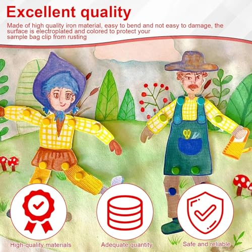 txuzong 400 Stück Set Rundkopfklammern mit Aufbewahrungsbox - Bunte Musterbeutelklammer für Scrapbooking & Basteln - Farbige Klammern mit Runden Enden für Papier, Karten, Fotos & DIY-Projekte