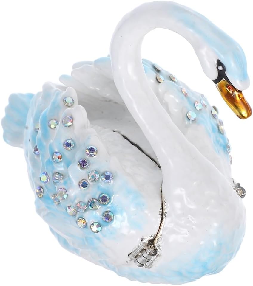 HUFFA Vintage Oval Jewelry Storage Box - Decorative Trinket Organizer Case for Home & Travel