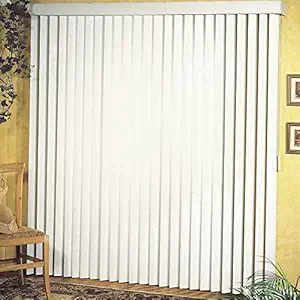 Achim Home Furnishings Vertical Blinds, 78 Wide 84 Long, Ribbed White