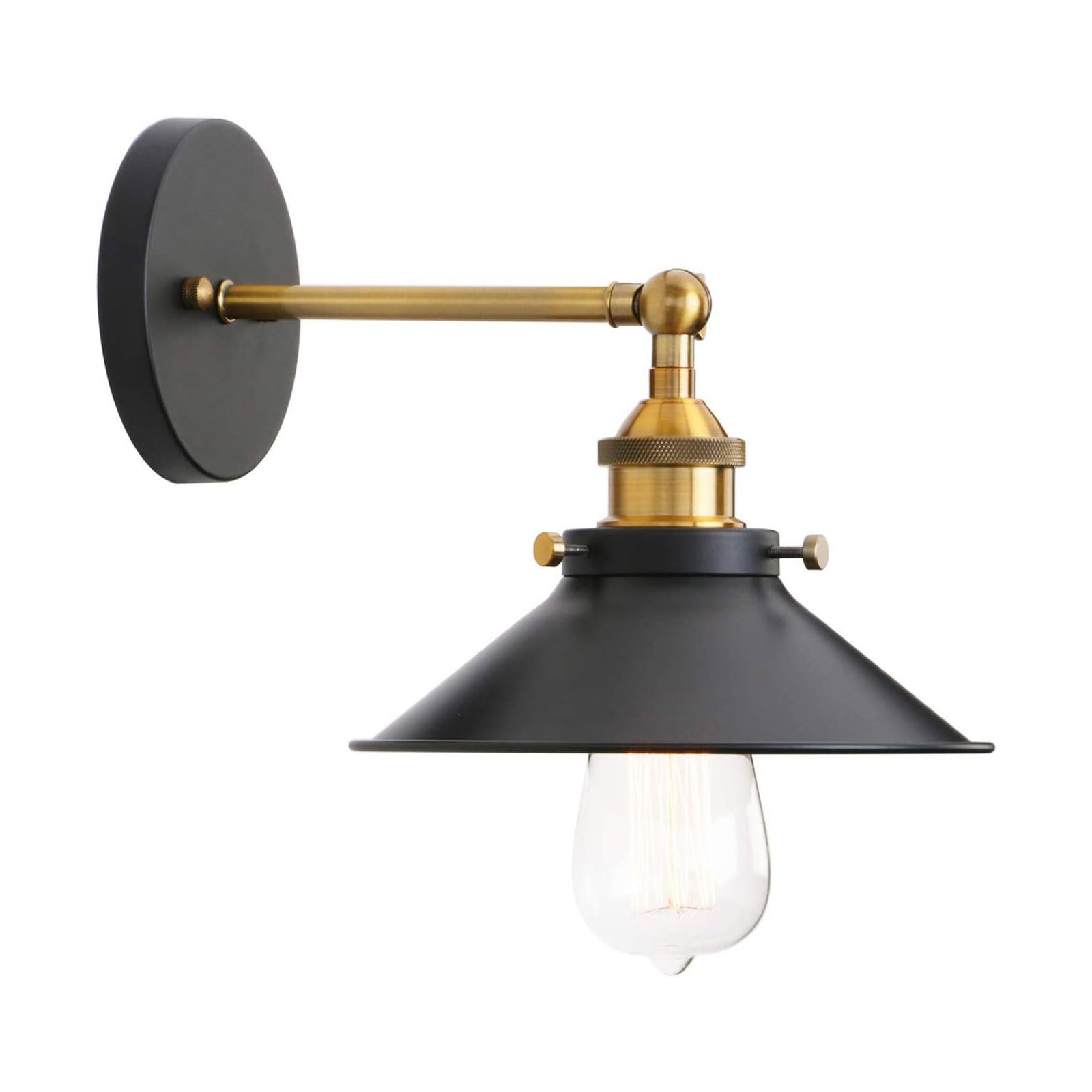 SXSCARKX Industrial Wall Mounted Sconce Bathroom Vanity Light Fixtures - Indoor Lamp with Metal Shade