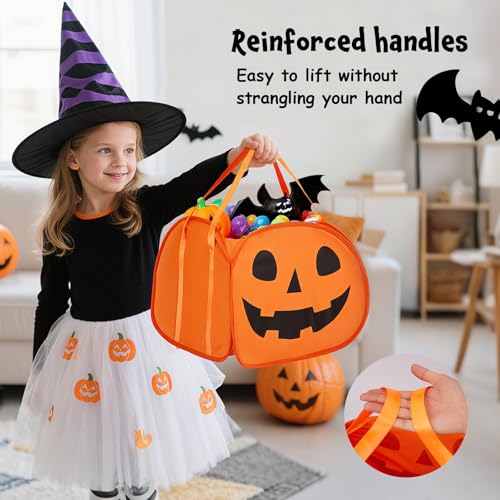 YOHOOLYO 95L Large Cute Halloween Foldable Pumpkin Boo Basket with Handles - image 7