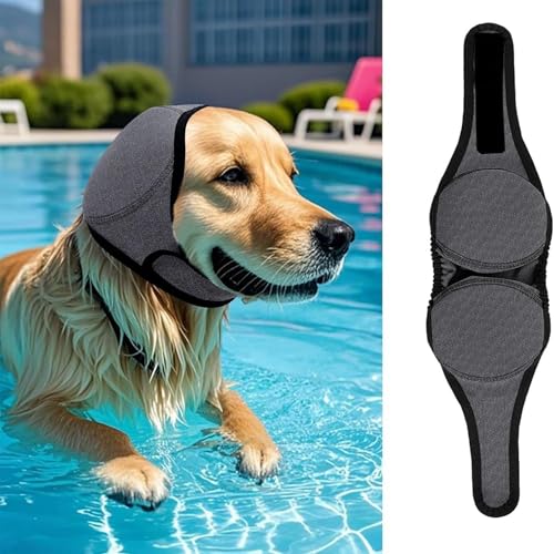 Hunde Ohrenschützer Mit Geräuschunterdrückung,Hunde Gehörschutz,Wasserdichter Hunde Ohrenschutz mit Elastischem Kopfband,verstellbare Hunde Ohrenschützer Für Geräuschblockierung, Beruhigung,Baden