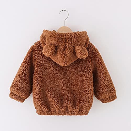 Thick Fleece Jacket for Kids Boys Girls Hooded Long Sleeve Zipper Teddy Outwear Winter Puffy Coat with Pocket2