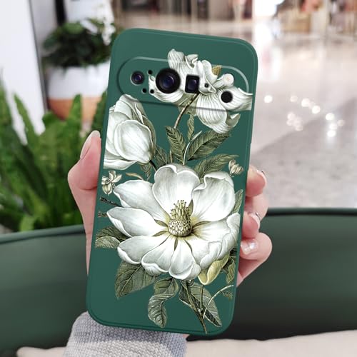Coque Google Pixel 9 Pro silicone liquide mince anti-choc vert