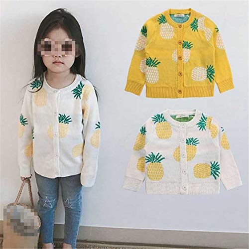Spring Girls Cardigans Pineapple Print Kids Sweater Toddler Cardigan Sweaters Single Breasted Girls Clothing2